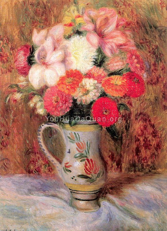 Flowers in a Quimper Pitcher - 威廉·詹姆斯·格莱肯斯